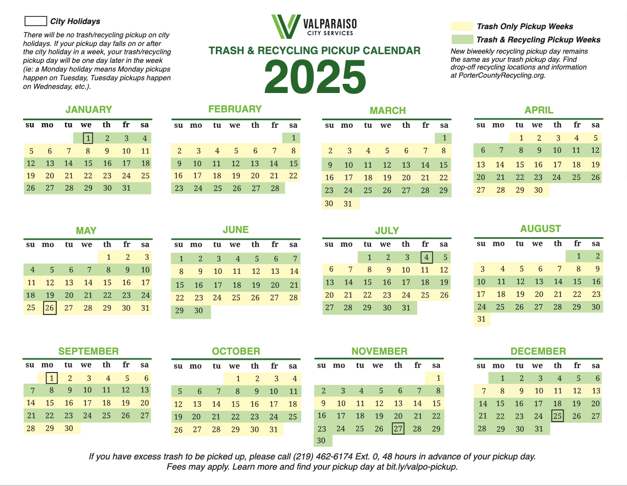 pickup calendar